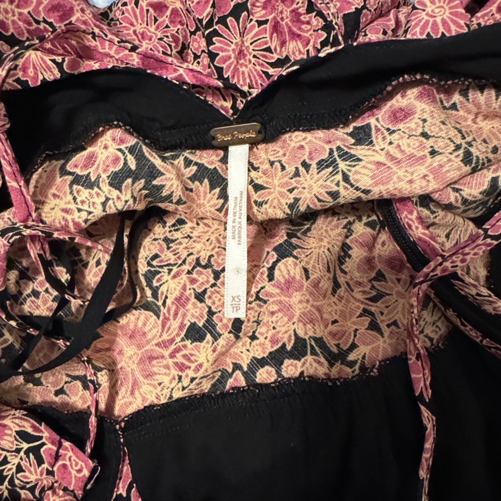 Free People Pink Floral Slip Maxi Dress with Spaghetti Straps - Picture 4 of 4